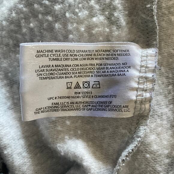 Gap Sweatshirt Womens Medium Camo Gray White Tie Front Pullover - Picture 8 of 10